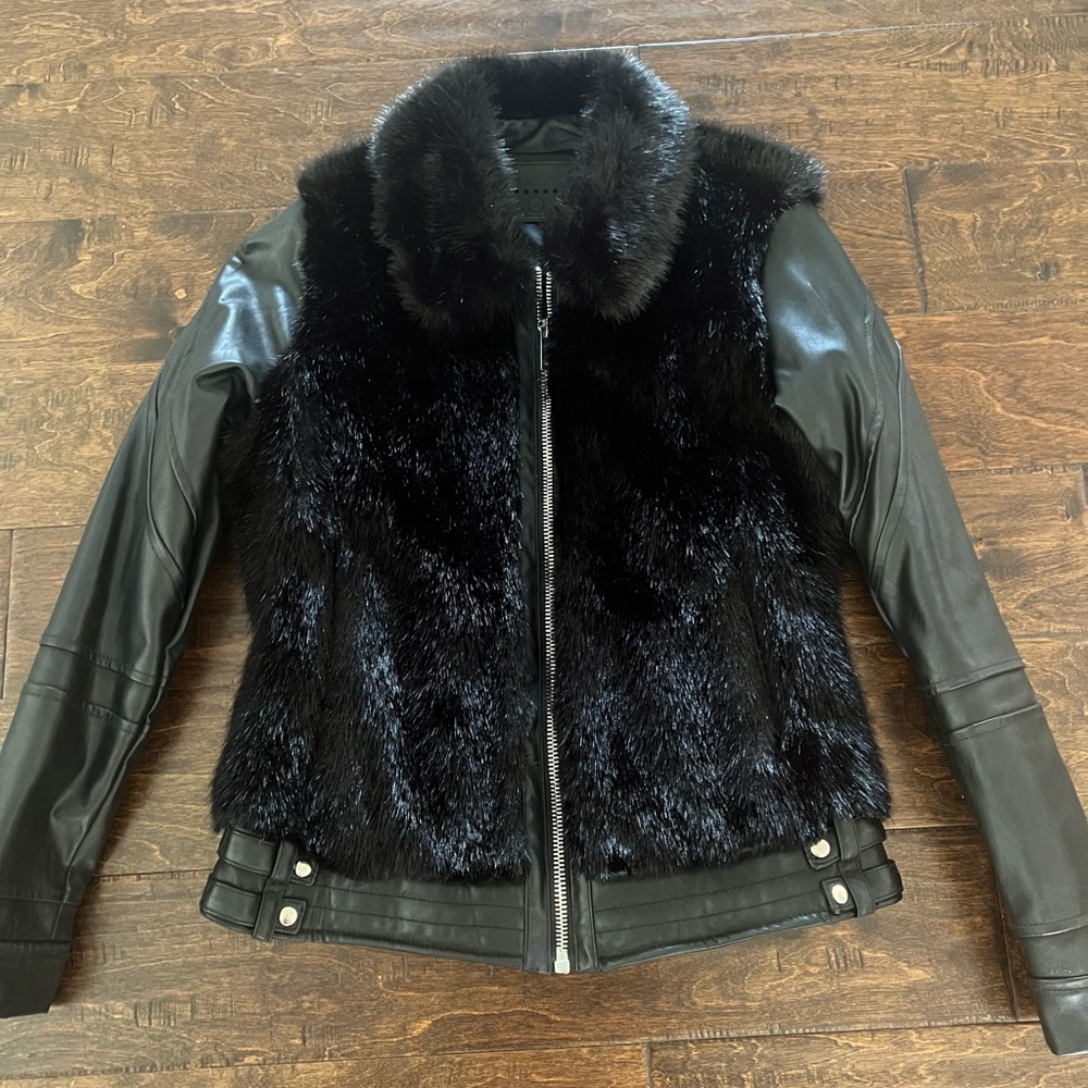 Blank NYC pleather/faux fur jacket